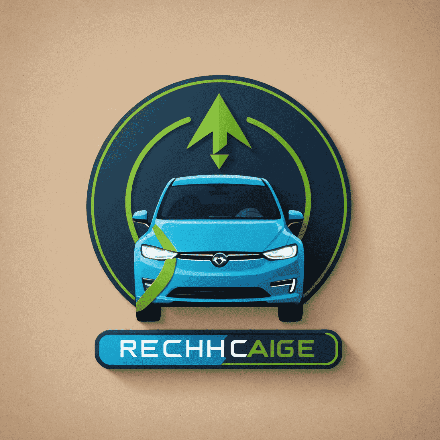 Recharge Road logo - A stylized electric vehicle charging station icon in green and blue